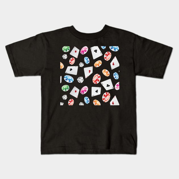 #casino #games #accessories #pattern Kids T-Shirt by B&K